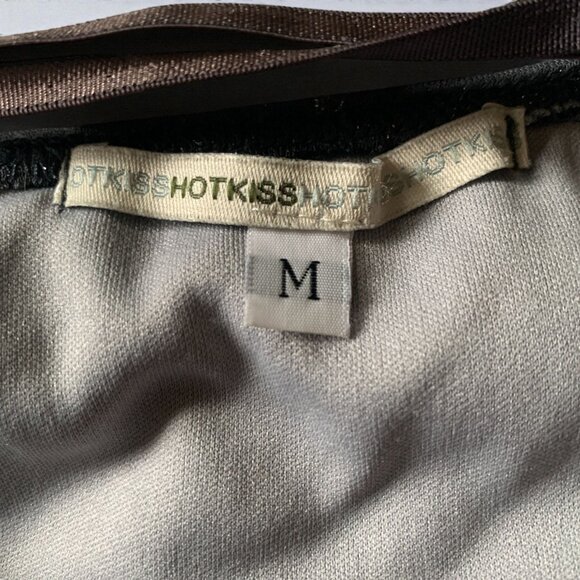 Hot Kiss Metallic Gray Spaghetti Strap Dress Waistband Pleated Skirt Size M - Picture 5 of 5